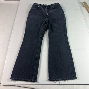 Abercrombie Fitch Jeans Women's 24x22* Kick Flare High Rise Black Denim Tag 25S